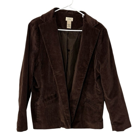 LL Bean Corduory Jacket Blazer Womens 14 P Brown Vintage Academia Preppy - Picture 2 of 12